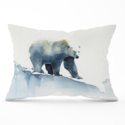 B&Q -  Polar Bear Watercolour Cushions 33Cm X 48Cm