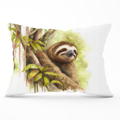 Warren Reed Designer Sloth Watercolour Cushions 33Cm X 48Cm from B&Q