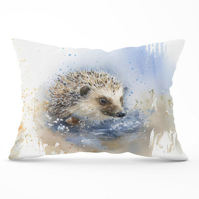 Warren Reed Designer Hedgehog Watercolour Cushions 33Cm X 48Cm from B&Q
