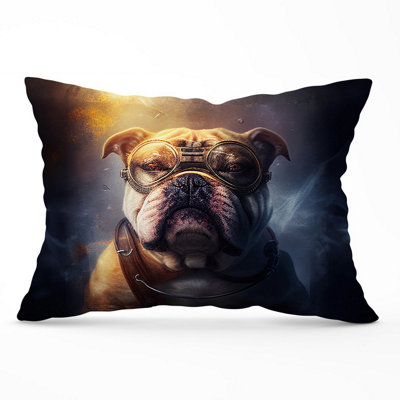 B&Q -  Bulldog Splashart Golden Cushions 33Cm X 48Cm