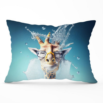 B&Q -  Giraffe Splashart Cushions 33Cm X 48Cm