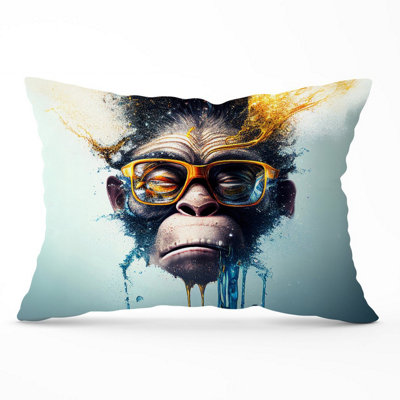 B&Q -  Monkey Splashart Cushions 33Cm X 48Cm