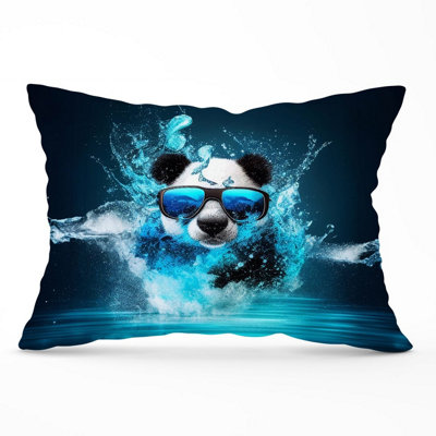Warren Reed Designer Panda Splashart Water Cushions 33Cm X 48Cm from B&Q