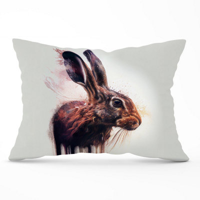 B&Q -  Hare Face Splashart Cushions 33Cm X 48Cm