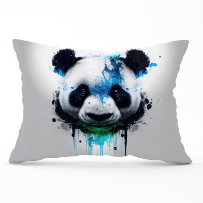 Warren Reed Designer Panda Face Splashart Light Background Cushions 33Cm X 48Cm from B&Q