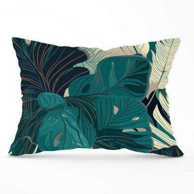 Warren Reed Designer Tropical Green Leaves Cushions 33Cm X 48Cm from B&Q