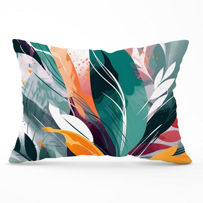 Warren Reed Designer Coloured Abstrace Feather Leaves Cushions 33Cm X 48Cm from B&Q