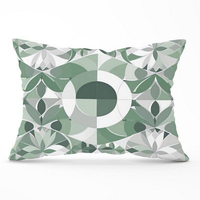 Warren Reed Designer Geometric Pastel Green Cushions 33Cm X 48Cm from B&Q