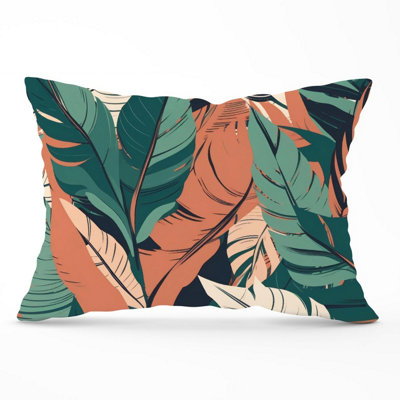 B&Q -  Autumn Tropical Leaves Cushions 33Cm X 48Cm
