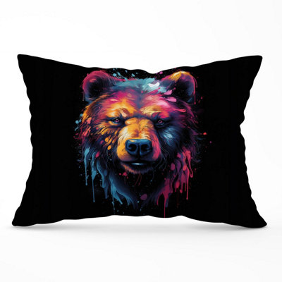 B&Q -  Splashart Bear Face Cushions 33Cm X 48Cm
