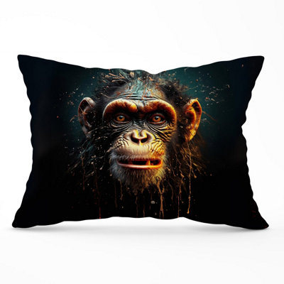 B&Q -  Splashart Monkey Face Cushions 33Cm X 48Cm