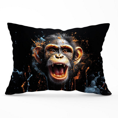 B&Q -  Monkey Face Splashart Cushions 33Cm X 48Cm