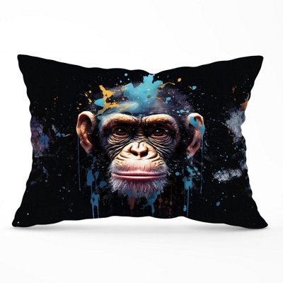B&Q -  Monkey Face Splashart With Blue Cushions 33Cm X 48Cm
