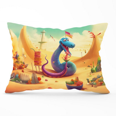 B&Q -  Snake On A Beach Holiday Cushions 33Cm X 48Cm