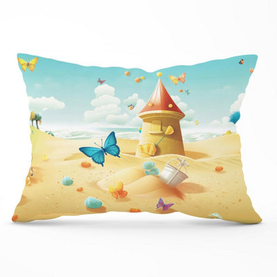 B&Q -  Butterflies On A Beach Holiday Cushions 33Cm X 48Cm