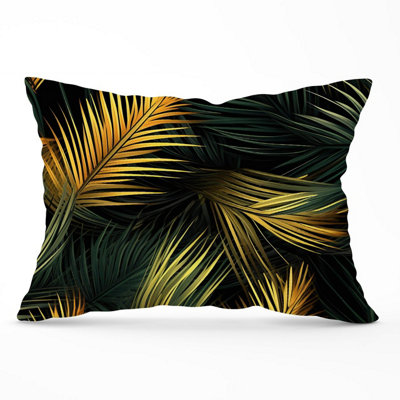 Warren Reed Designer Golden Palm Leaves Cushions 33Cm X 48Cm from B&Q