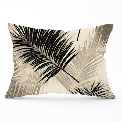 Warren Reed Designer Black And White Tropical Palm Leaves Cushions 33Cm X 48Cm from B&Q