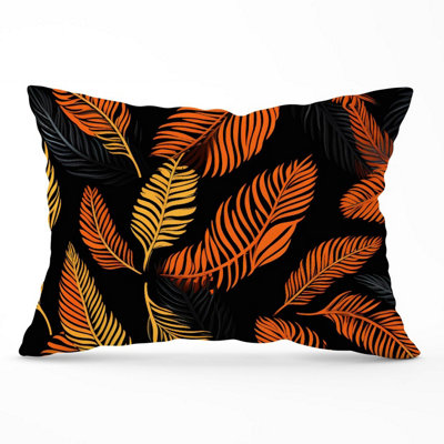 Warren Reed Designer Orange Feather Leaves Cushions 33Cm X 48Cm from B&Q