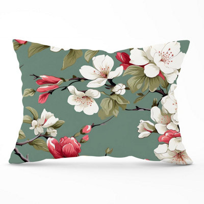 Warren Reed Designer Pink And White Blossom Cushions 33Cm X 48Cm from B&Q