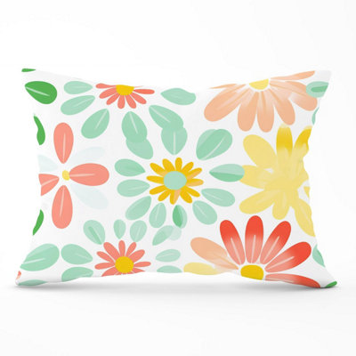 Warren Reed Designer Green And Yellow Flowers Cushions 33Cm X 48Cm from B&Q