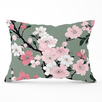 B&Q -  Pink Floral Abstract Pattern Cushions 33Cm X 48Cm