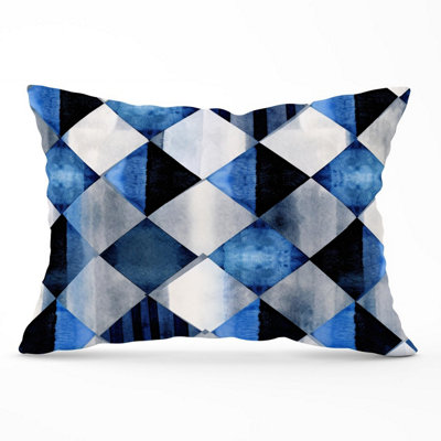 B&Q -  Square Checkered Pattern Cushions 33Cm X 48Cm