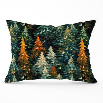 Warren Reed Designer Impasto Style Christmas Trees Cushions 33Cm X 48Cm from B&Q