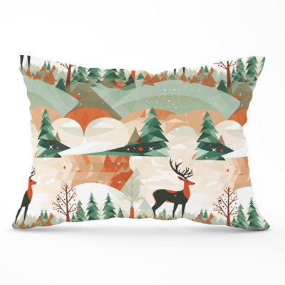 Warren Reed Designer Reindeer On A Snowy Landscape Pattern Cushions 33Cm X 48Cm from B&Q