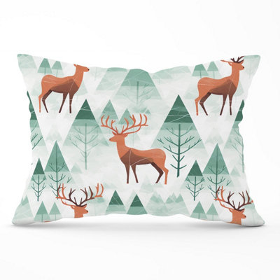 Warren Reed Designer Reindeer On A Snowy Landscape Cushions 33Cm X 48Cm from B&Q