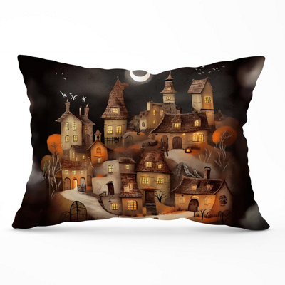 Warren Reed Designer Spooky Halloween Village Cushions 33Cm X 48Cm from B&Q