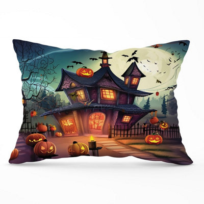 Warren Reed Designer Spooky Halloween House Cushions 33Cm X 48Cm from B&Q