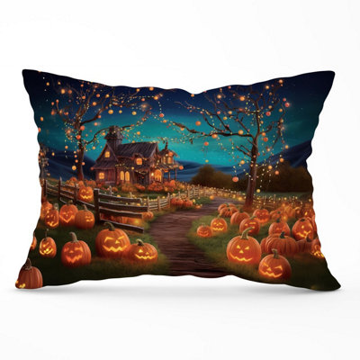 Warren Reed Designer Enchanted Hallowen Pumpkin Patch Cushions 33Cm X 48Cm from B&Q