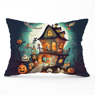 Warren Reed Designer Illustrations A Whimsical Haunted House Cushions 33Cm X 48Cm from B&Q