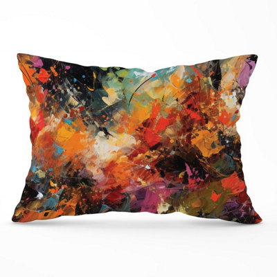 B&Q -  A Vibrant Abstract Painting Cushions 33Cm X 48Cm