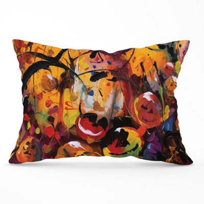 B&Q -  Abstract Halloween Painting Cushions 33Cm X 48Cm