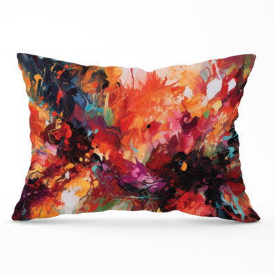 B&Q -  A Vibrant Abstract Painting Of Halloween Cushions 33Cm X 48Cm