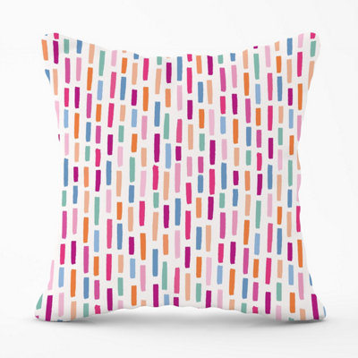 B&Q -  Vertical Abstract Brush Pattern Outdoor Cushion 45Cm X 45Cm