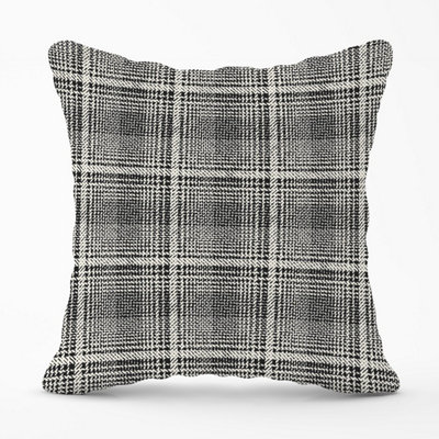 Warren Reed Designer Monochrome Textured Checked Pattern Outdoor Cushion 45Cm X 45Cm from B&Q