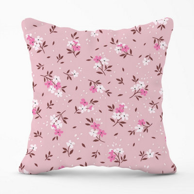 Warren Reed Designer Pretty Pink Flower Pattern Outdoor Cushion 45Cm X 45Cm from B&Q