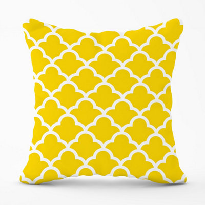 Warren Reed Designer Geometric Yellow Quatrefoil Wave Outdoor Cushion 45Cm X 45Cm from B&Q