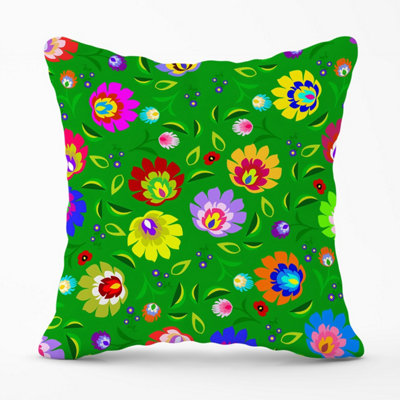 Warren Reed Designer Polish Folk Floral Outdoor Cushion 45Cm X 45Cm from B&Q