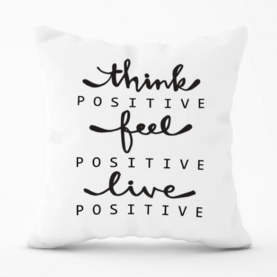 Warren Reed Designer Think PositiveFeel PositiveLive Positive Outdoor Cushion 45Cm X 45Cm from B&Q