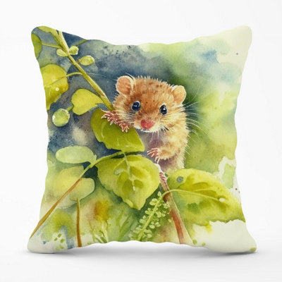 Warren Reed Designer Dormouse Watercolour Outdoor Cushion 45Cm X 45Cm from B&Q