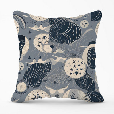 Warren Reed Designer Abstract Moon And Stars Outdoor Cushion 45Cm X 45Cm from B&Q