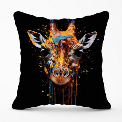 Warren Reed Designer Giraffe Face Splashart Outdoor Cushion 45Cm X 45Cm from B&Q