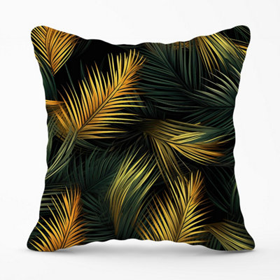 Warren Reed Designer Golden Palm Leaves Outdoor Cushion 45Cm X 45Cm from B&Q