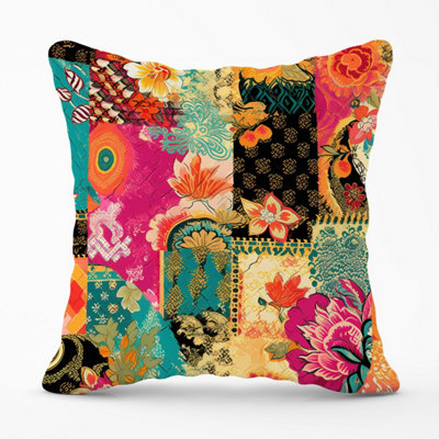 Warren Reed Designer Patchwork Mixed Textiles Outdoor Cushion 45Cm X 45Cm from B&Q