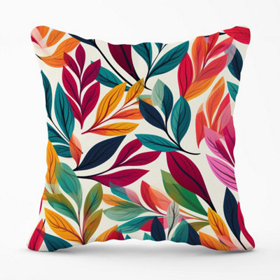 Warren Reed Designer Bright Leaves Pattern Outdoor Cushion 45Cm X 45Cm from B&Q