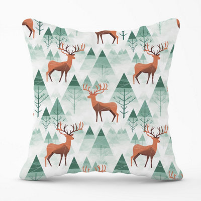Warren Reed Designer Reindeer On A Snowy Landscape Outdoor Cushion 45Cm X 45Cm from B&Q