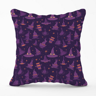 Warren Reed Designer Witch Hats And Broomsticks Outdoor Cushion 45Cm X 45Cm from B&Q